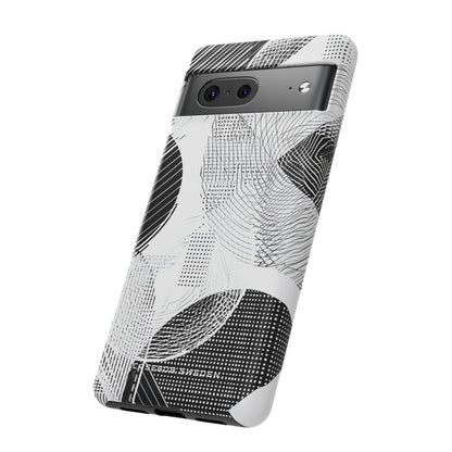 Geometric Monochrome Flow Google Pixel 7 - Tough Phone Case