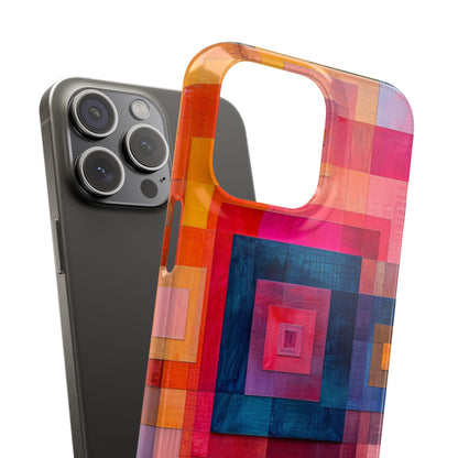 Vibrant Geometry - Slim iPhone 15 Phone Case