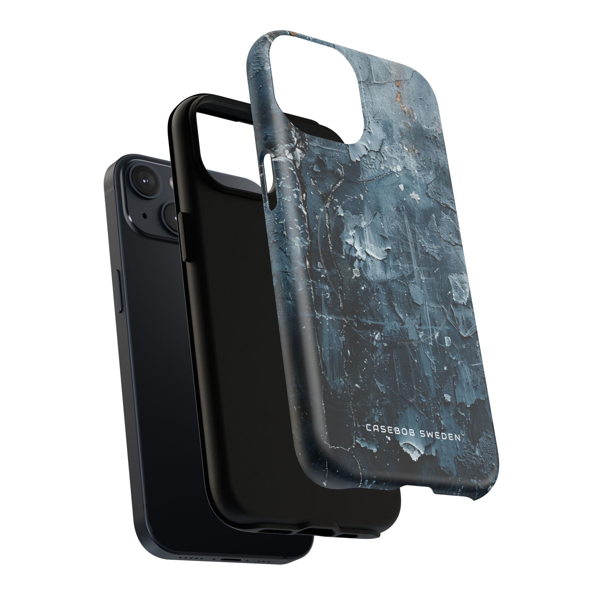 Weathered Blue Tapestry with Cracked Layers iPhone 14 | Tough+ Phone Case