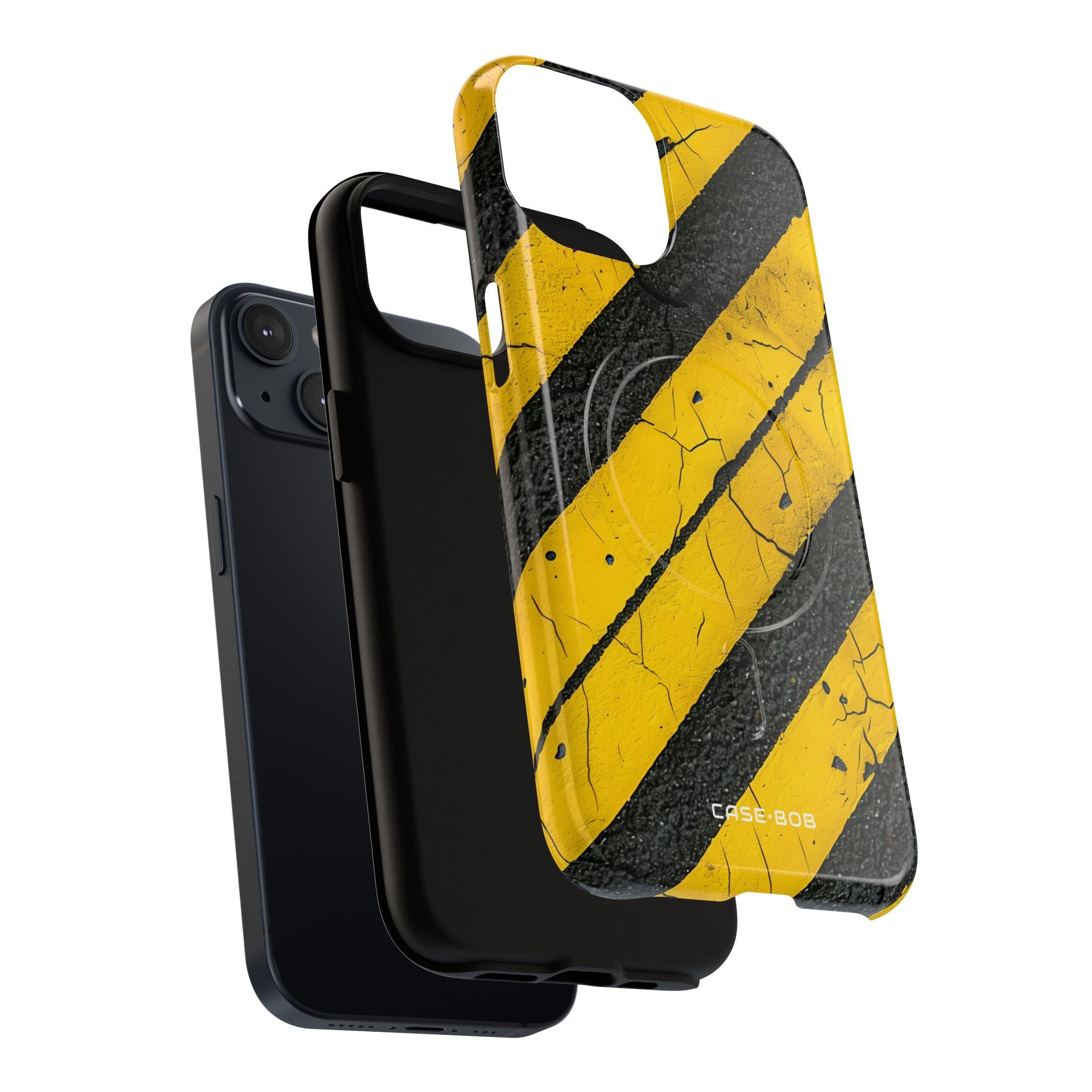 Yellow Stripe Distress iPhone 14 Case - Tough+