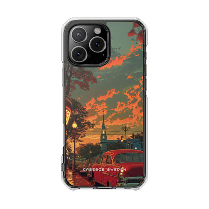 Mid-Century Nostalgia Streetscape iPhone 16 - Clear Impact Phone Case