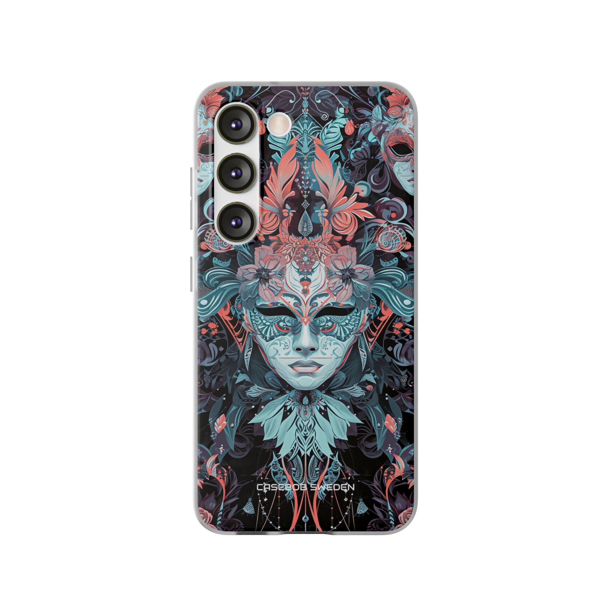 Mystic Teal Coral Mask - Flexi Samsung S23 Phone Case