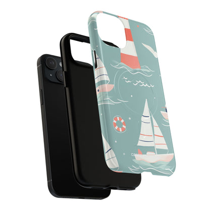 Lighthouse Nautical Charm - Tough + MagSafe® iPhone 15 Phone Case