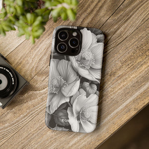 Elegant Monochrome Floral Art - for iPhone 16