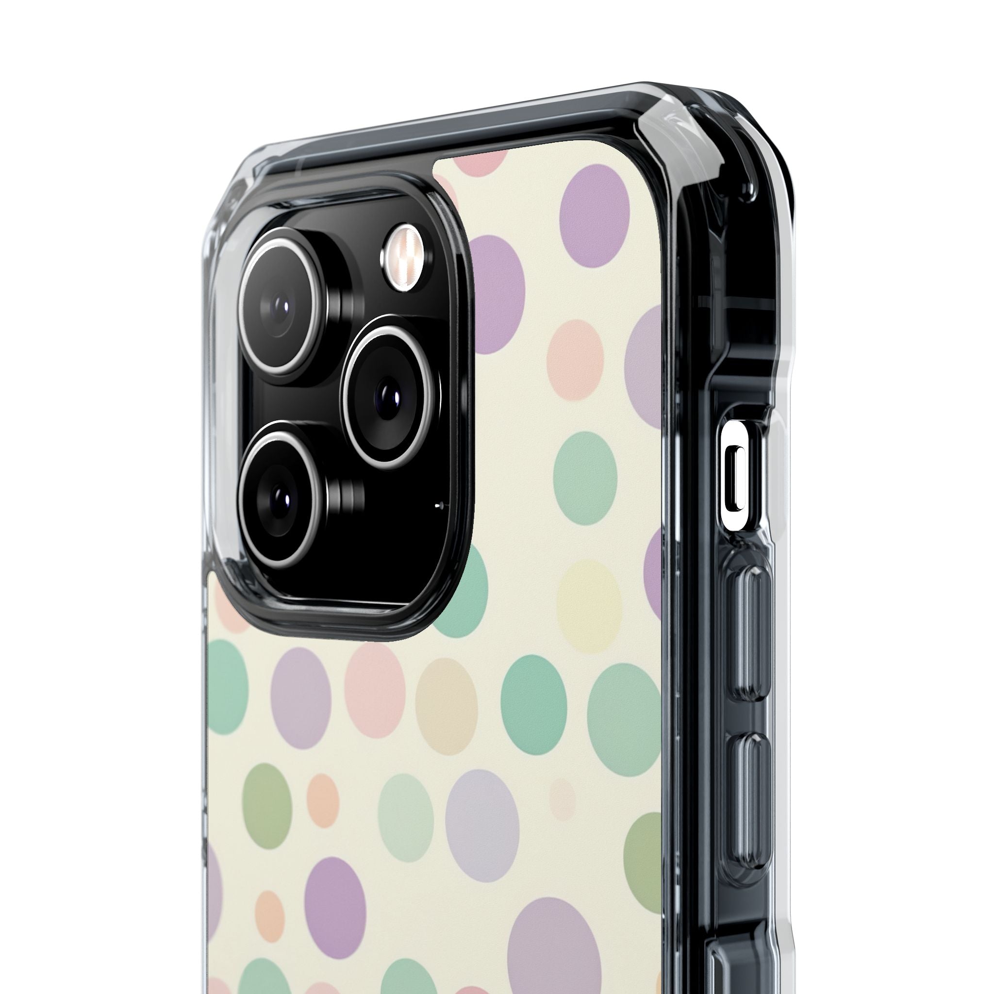 Playful Pastel Polka Dots - Clear Impact iPhone 14 Phone Case