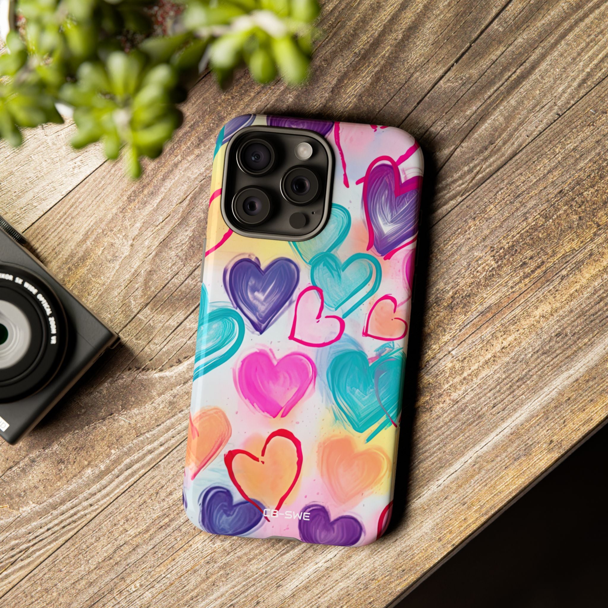 Hearts Dance Playfully - iPhone Case