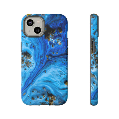 Blue Ice Melt Ink Art iPhone Case (Protective) iPhone 14 Matte Phone Case