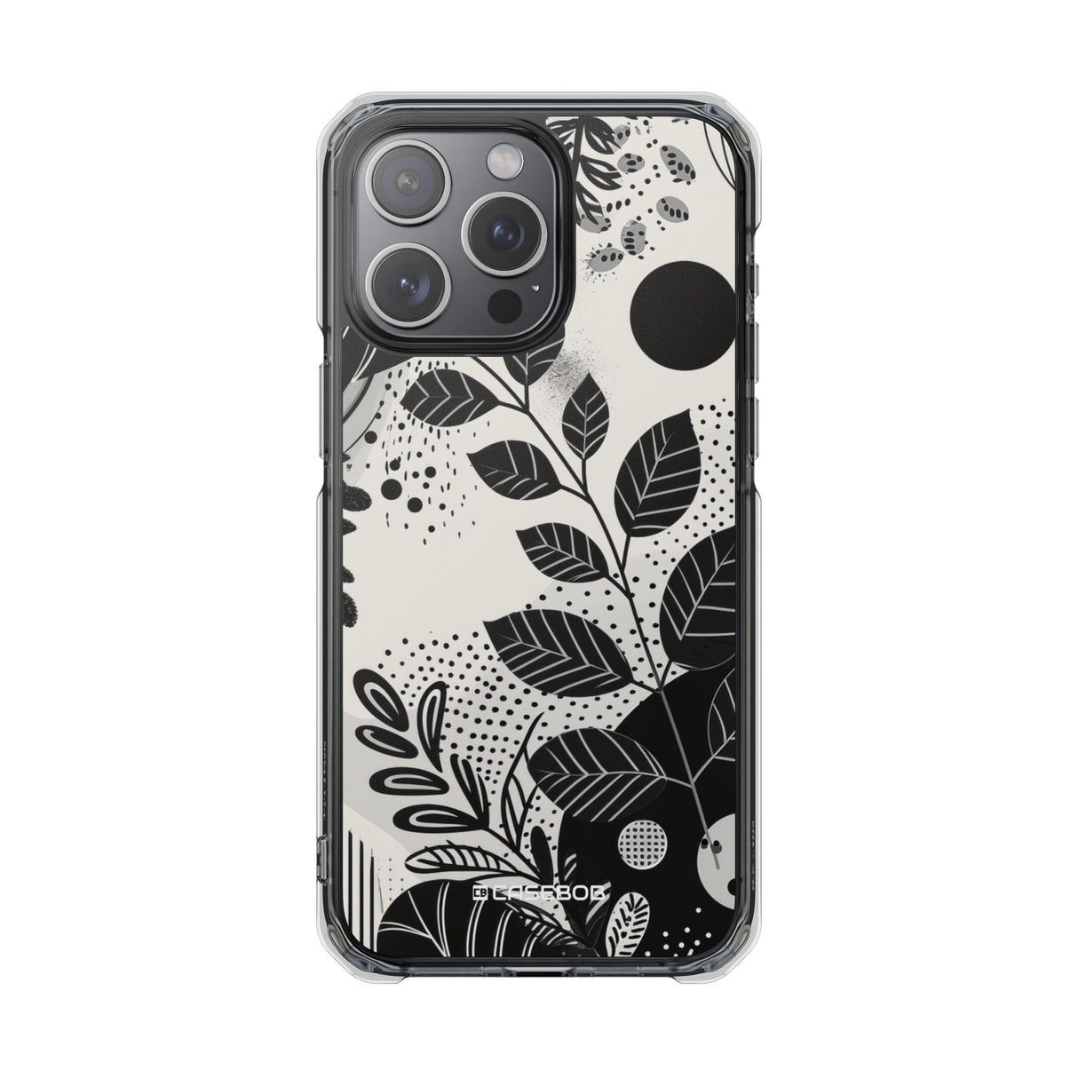 Botanische Abstraktion – Handyhülle für iPhone (Clear Impact – Magnetisch)