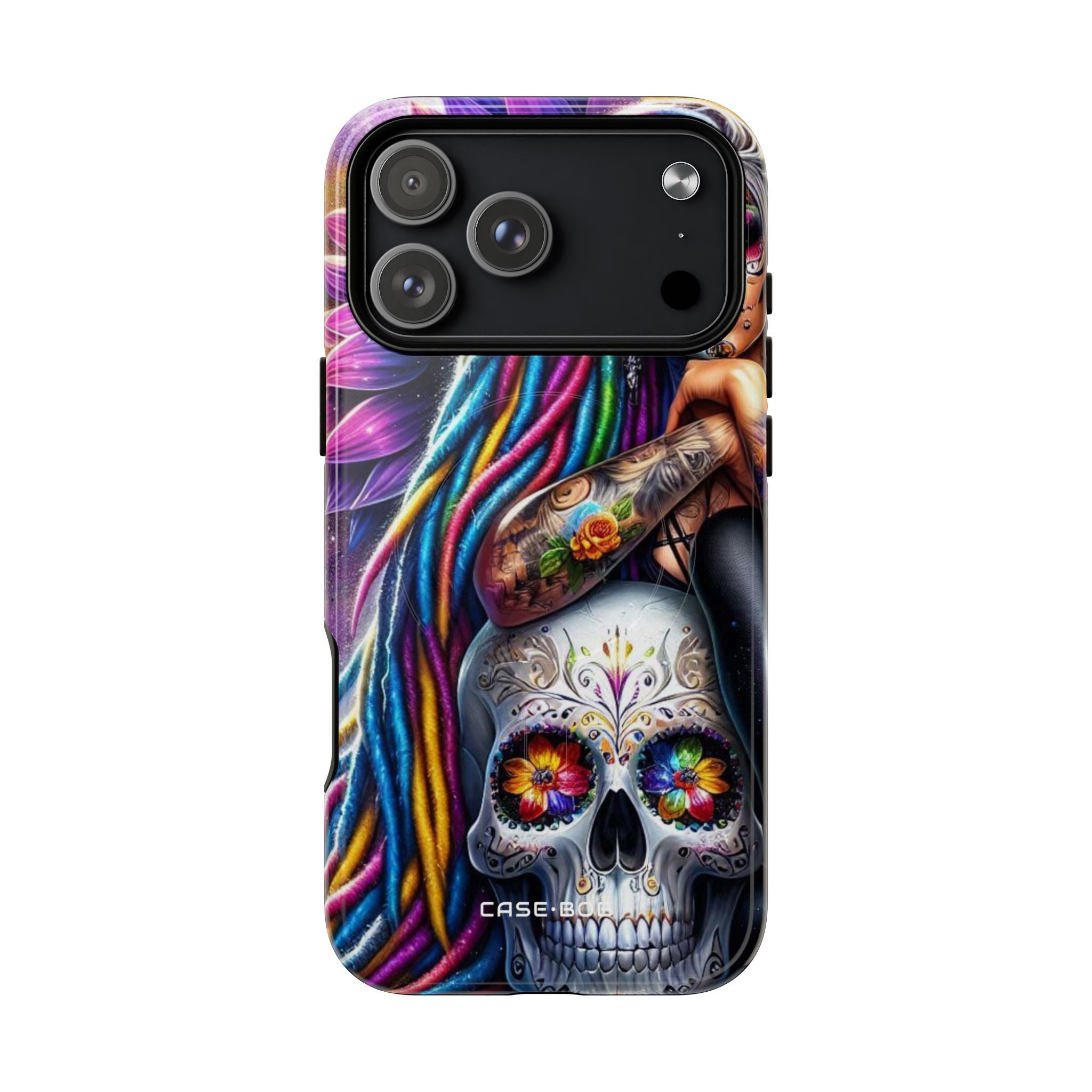 Sunflower Skull Glow iPhone 17 Pro Max Case - Tough+