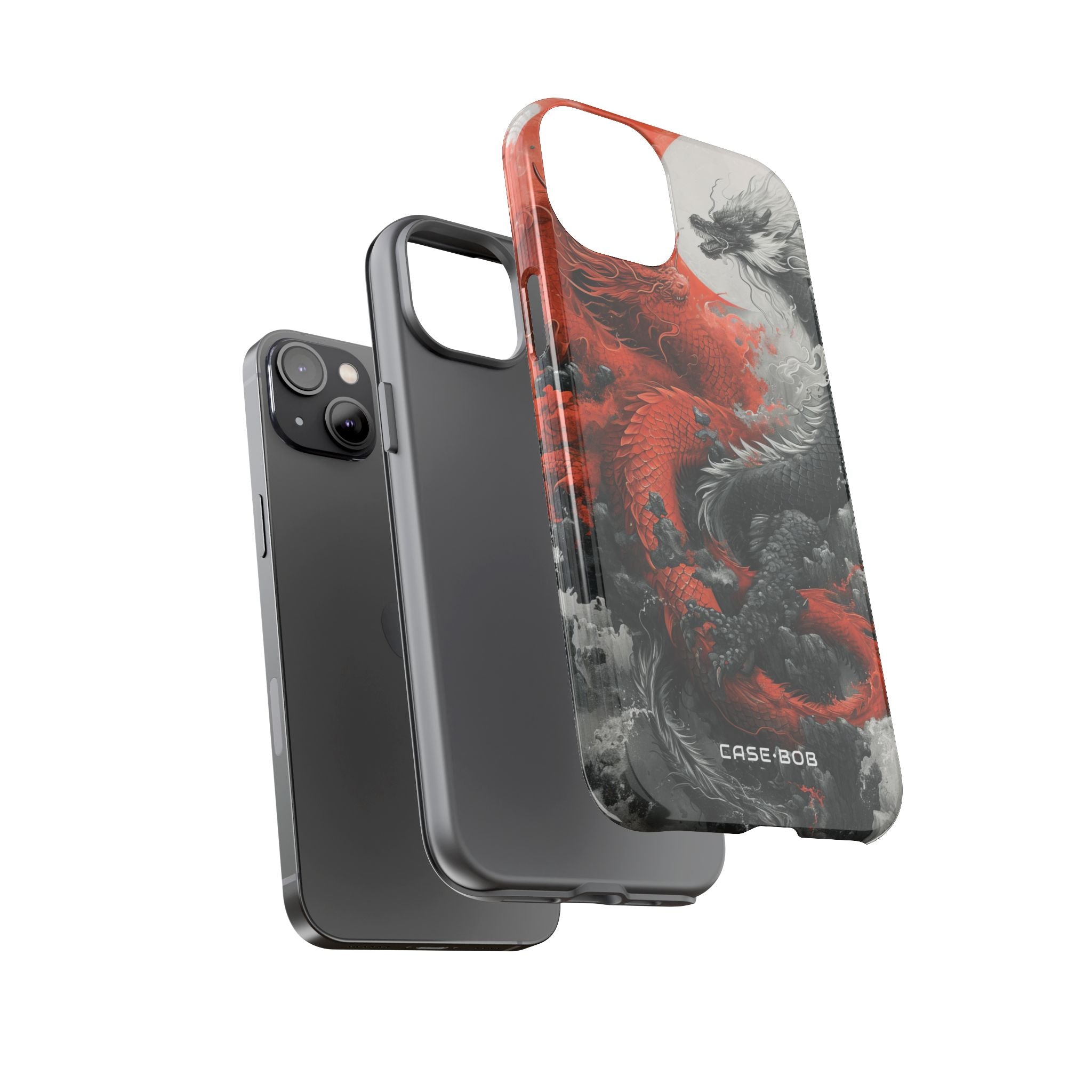 Twin Dragons Crimson iPhone 14 Plus Case - Tough