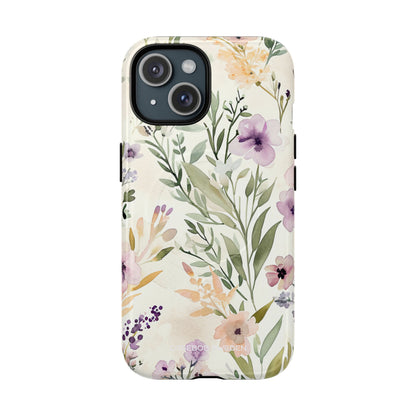 Soft Green Lavender Floral Pattern - Tough + MagSafe® iPhone 15 Phone Case