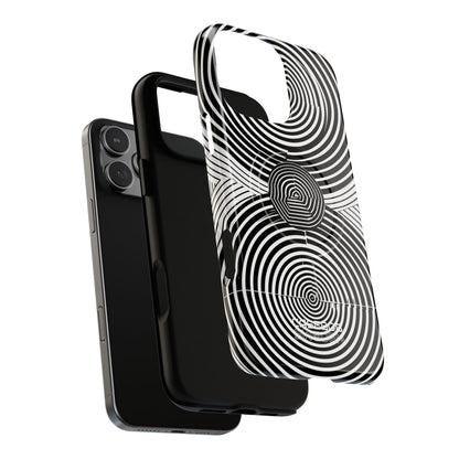 Monochrome Spiral Motion iPhone 16 - Tough+