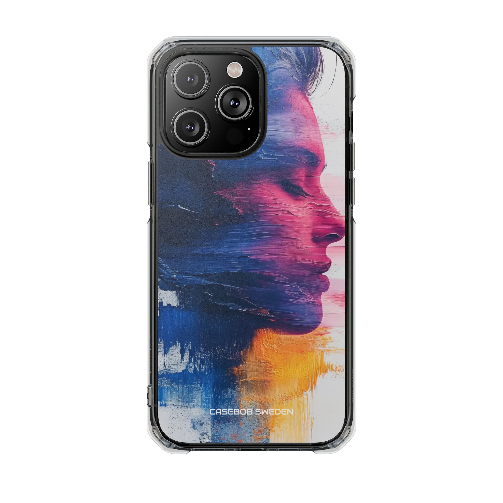 Blue Magenta Portrait - Clear Impact iPhone 14 Phone Case