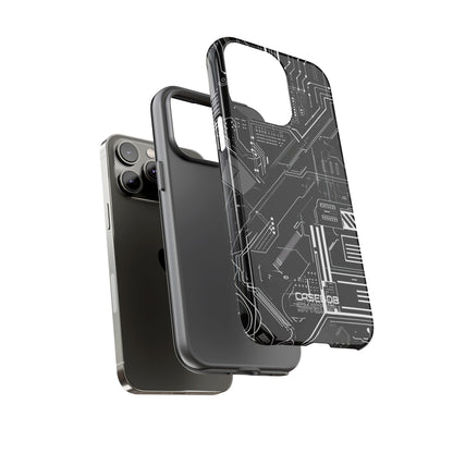 Futuristic Circuit Grid iPhone 14 - Tough