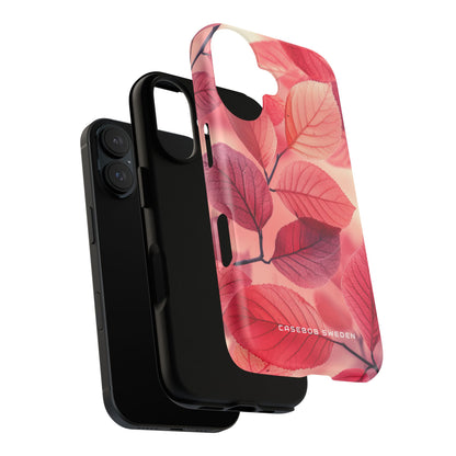 Elegante rosa Blätter iPhone 16 Tough+ Handyhülle