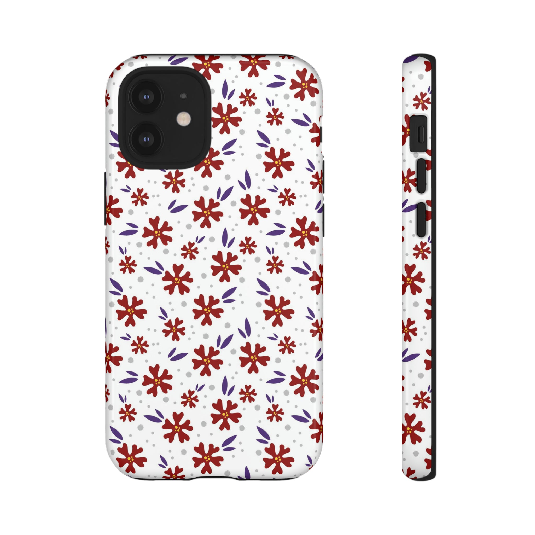 Red Flower Pattern - Protective Phone Case