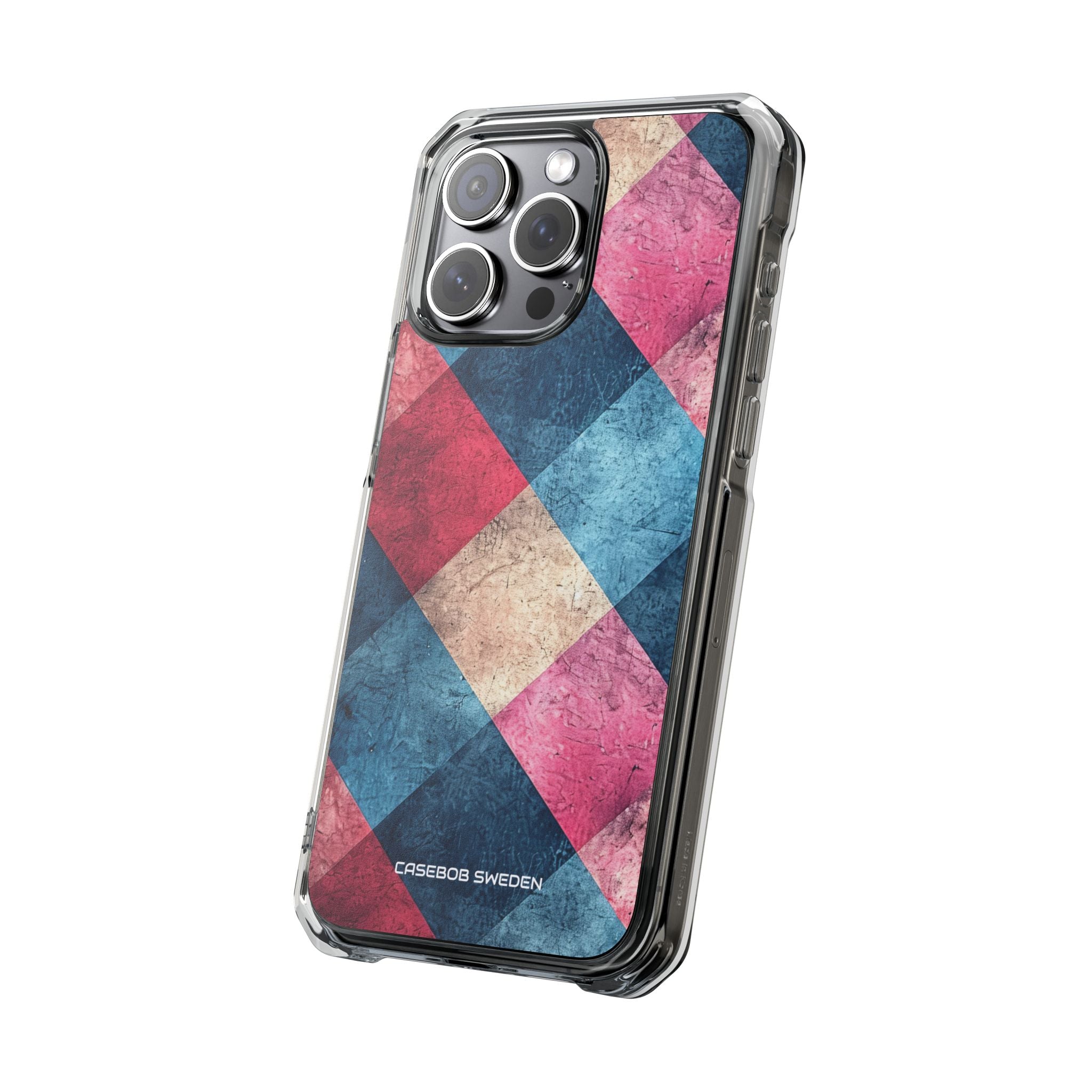 Bold Geometric Squares - Clear Impact iPhone 15 Phone Case