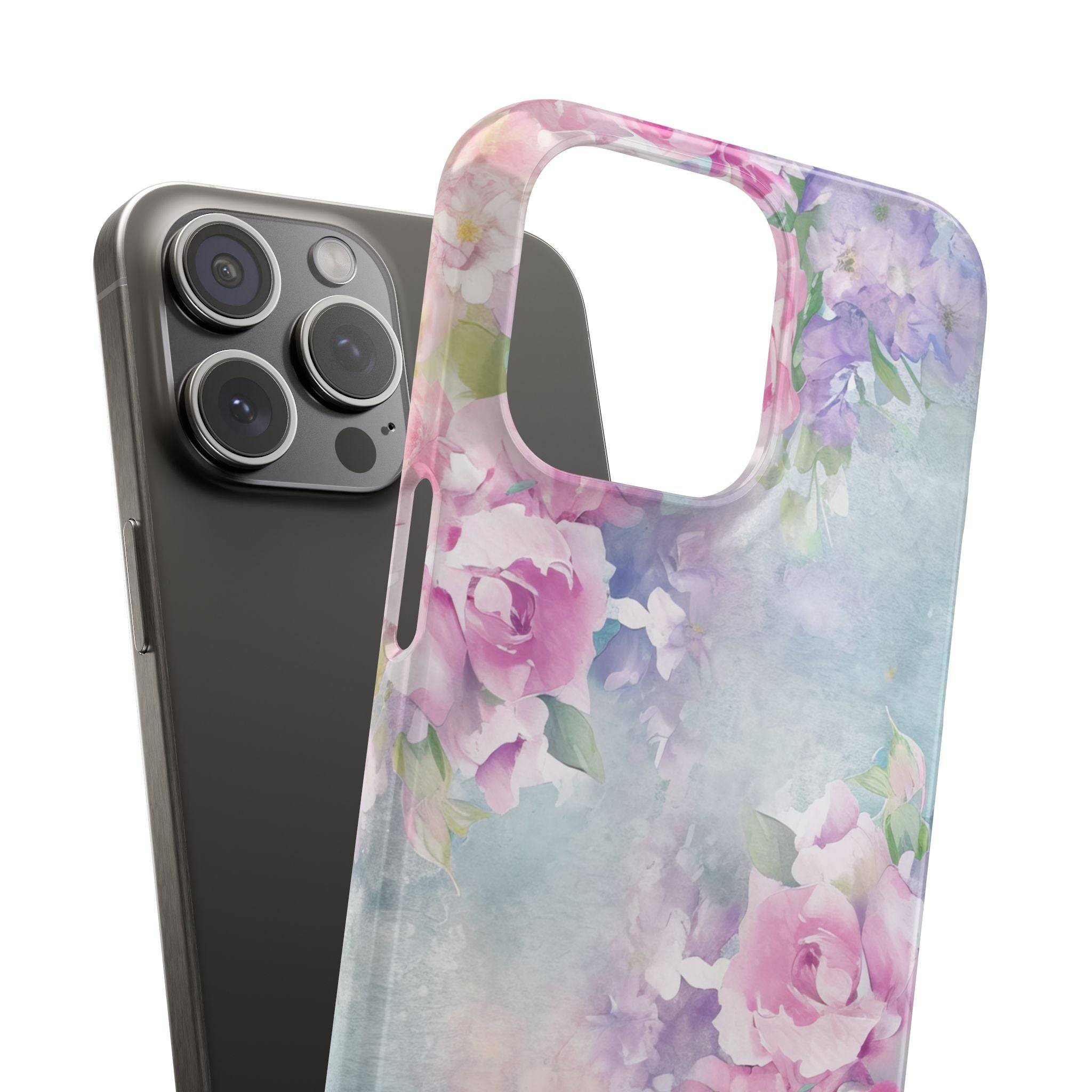 Dreamy Floral Watercolor - Slim iPhone 15 Phone Case