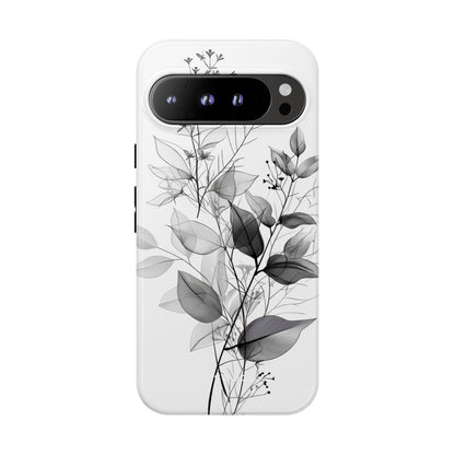 Veined Leaves Gray Google Pixel 9 Pro XL Case - Tough