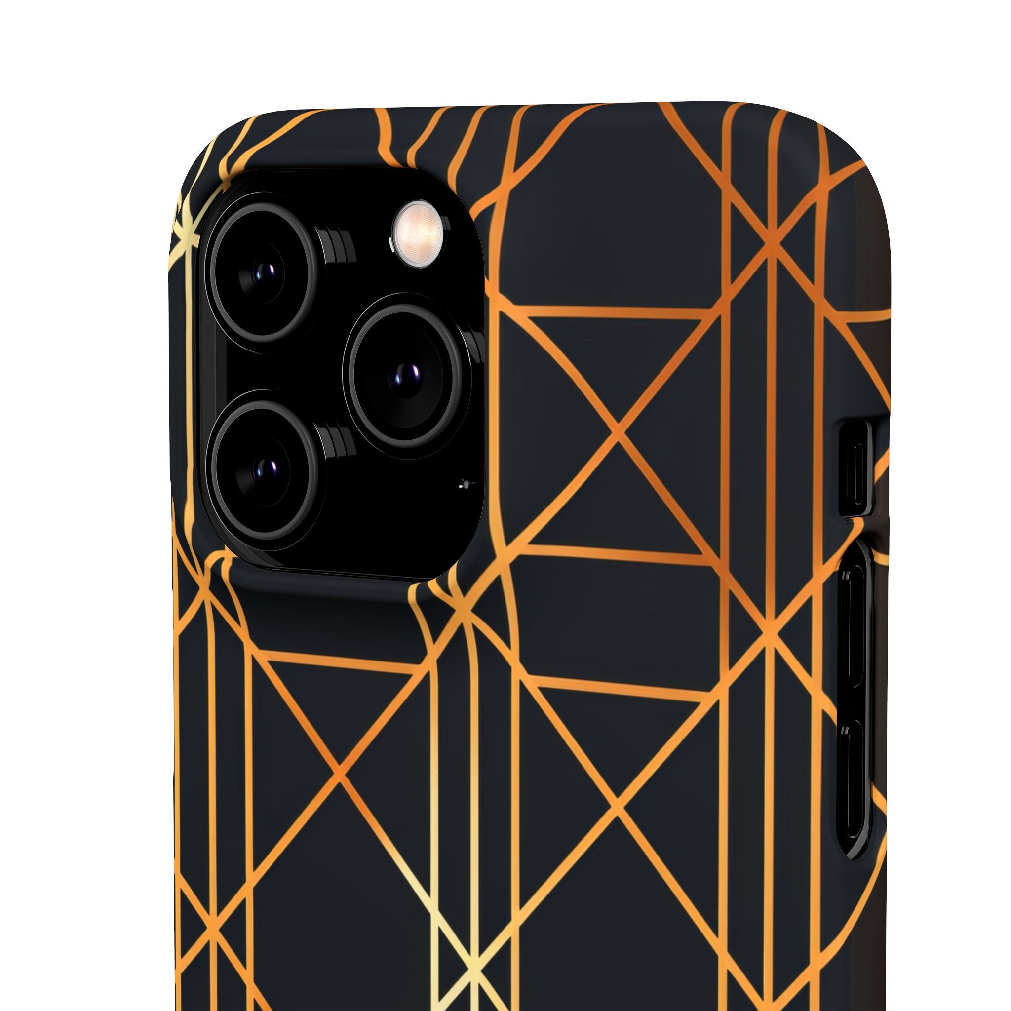 Golden Geometric Elegance iPhone 14 - Slim Phone Case