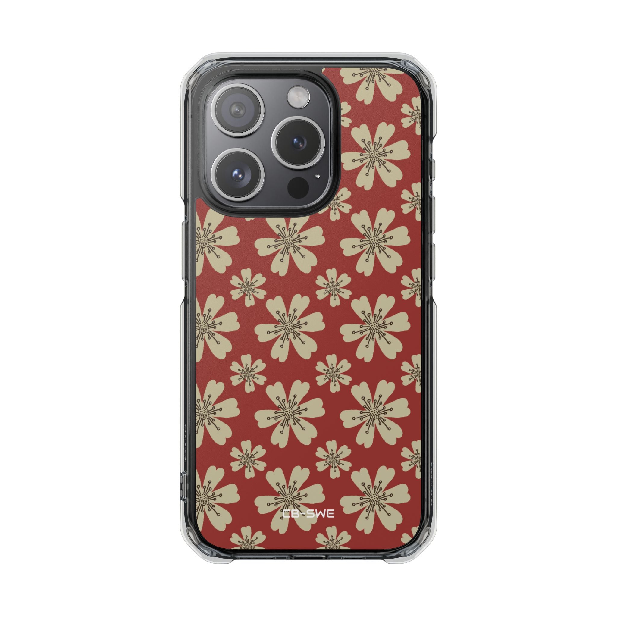 Retro Red Florals iPhone Case - Impact