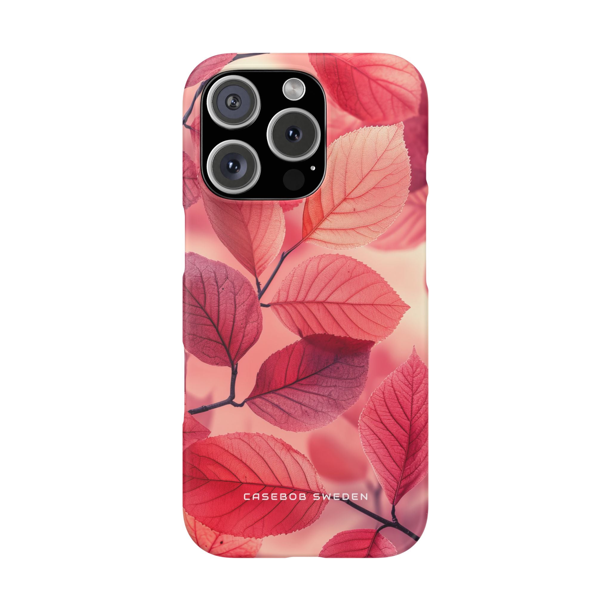 Elegant Pink Leaves iPhone 16 - Slim Phone Case