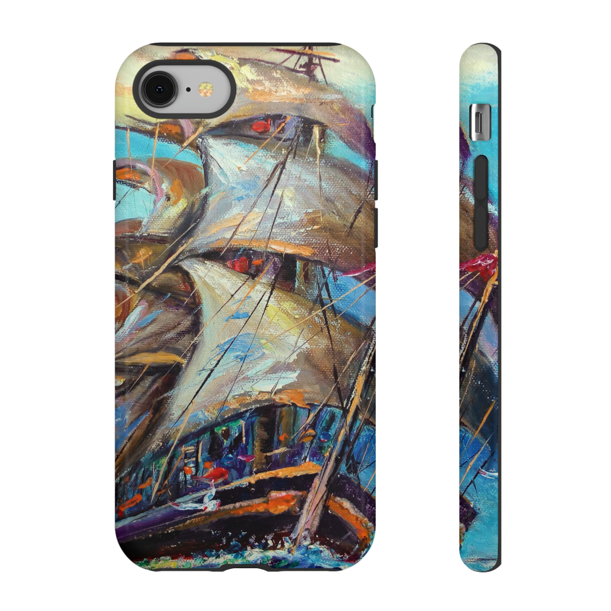 Oil painting - Sailboat - Protective Phone Case