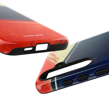 Blue Diagonal Motion Samsung S24 Plus Case - Tough