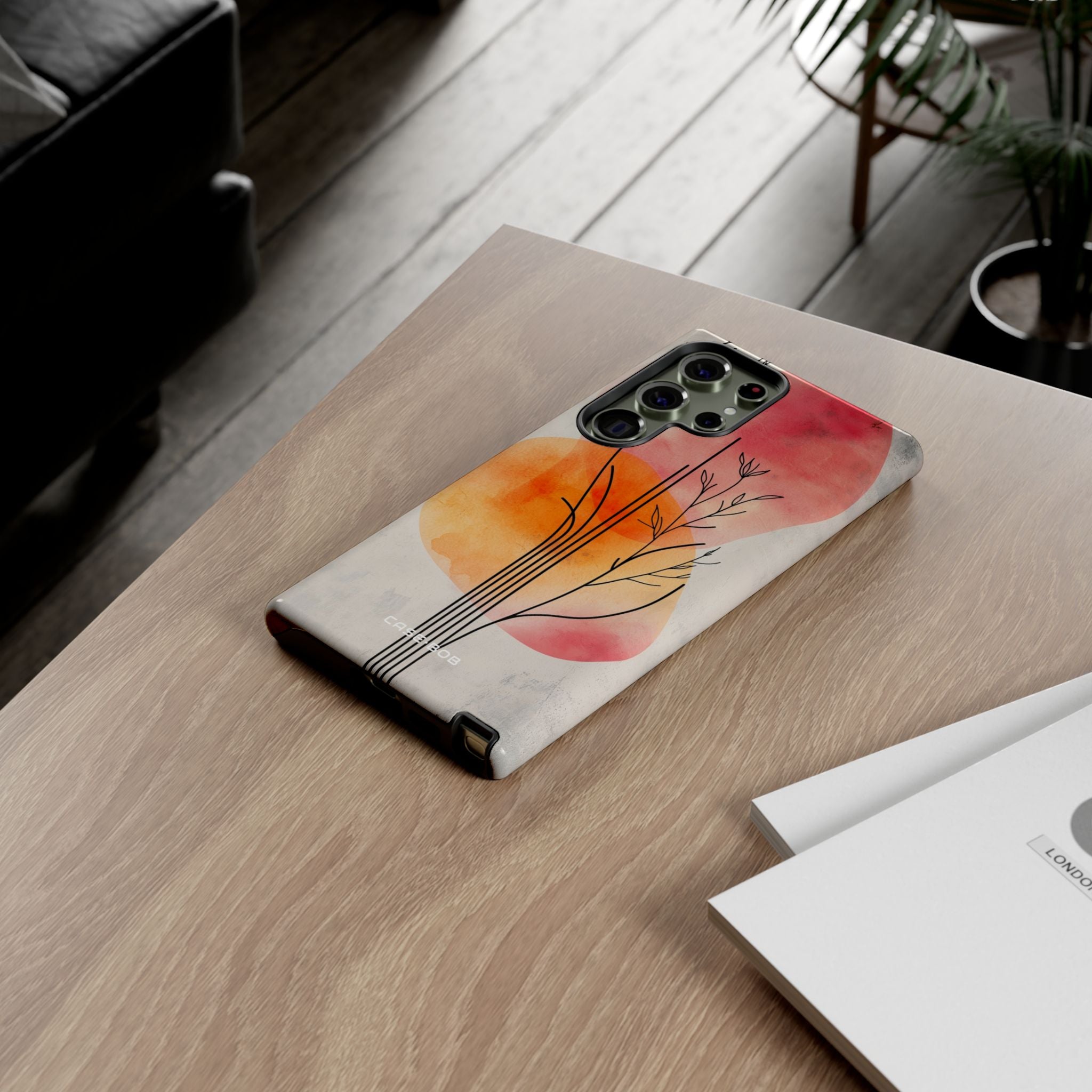 Curved Stem Sunset Samsung S23 Ultra Case - Tough