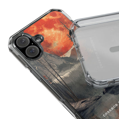 Celestial Glow Over Reflective Landscape iPhone 16 - Clear Impact Phone Case