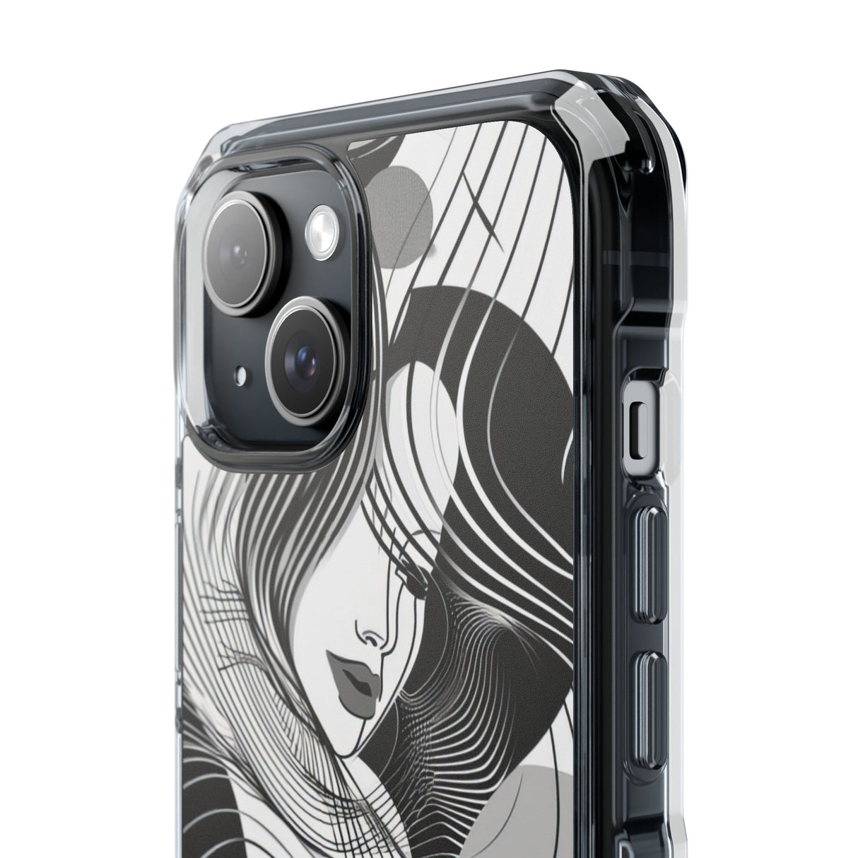 Fluid Noir Rhythm - Phone Case for iPhone (Clear Impact - Magnetic)