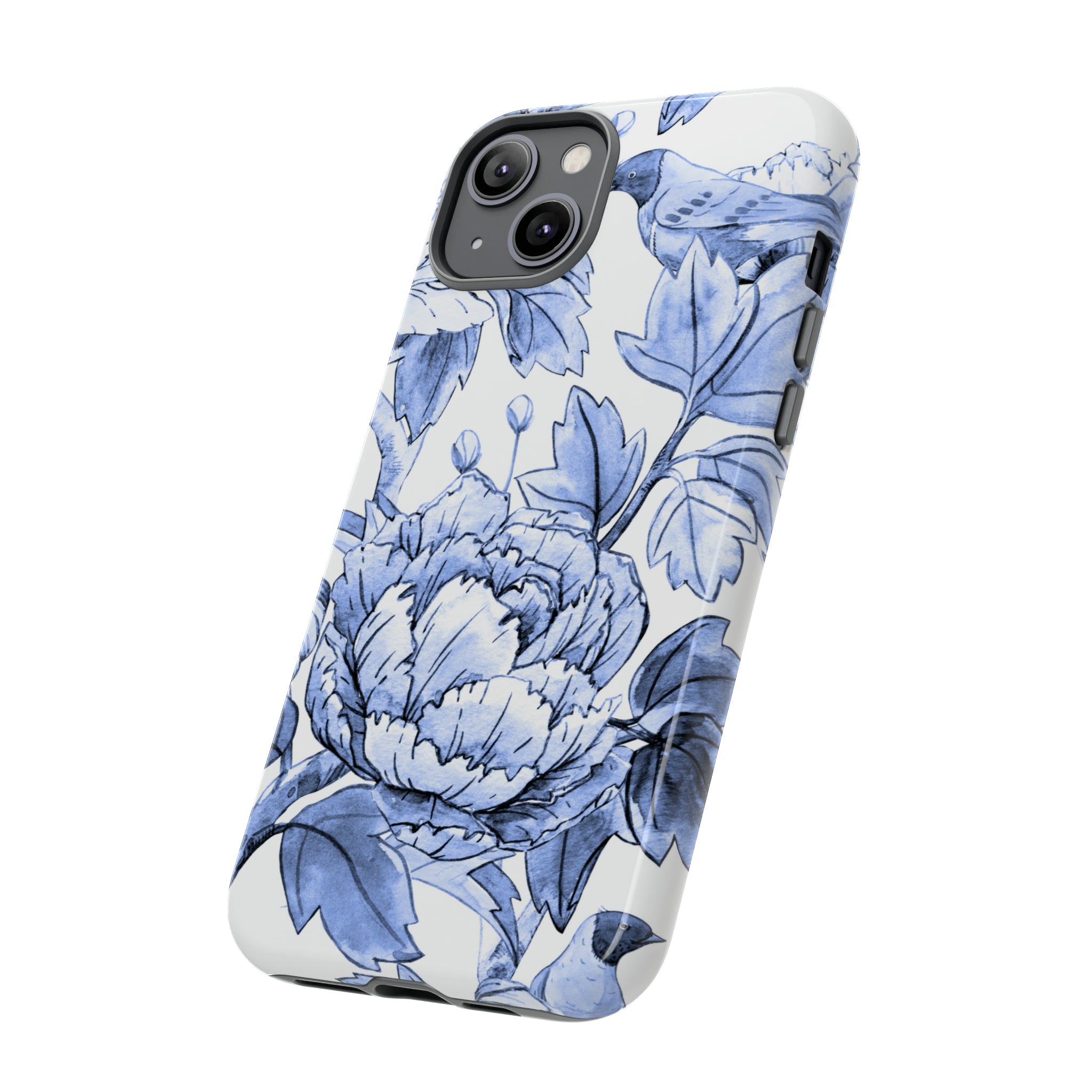 Watercolor Blue Floral - Protective Phone Case