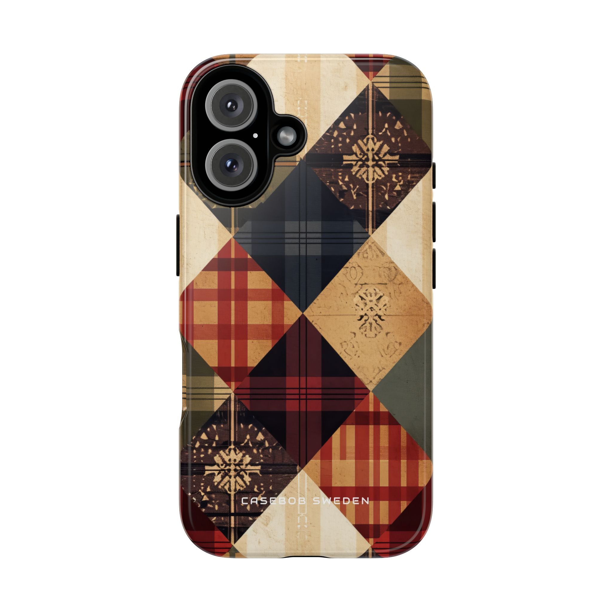 Rustic Geometric Patchwork Harmony iPhone 16 - Tough Phone Case