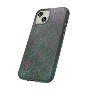 Green Damask Gothic Flower - Protective Phone Case