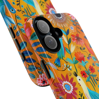 Colorful Birds Bloom iPhone 16 Case - Tough