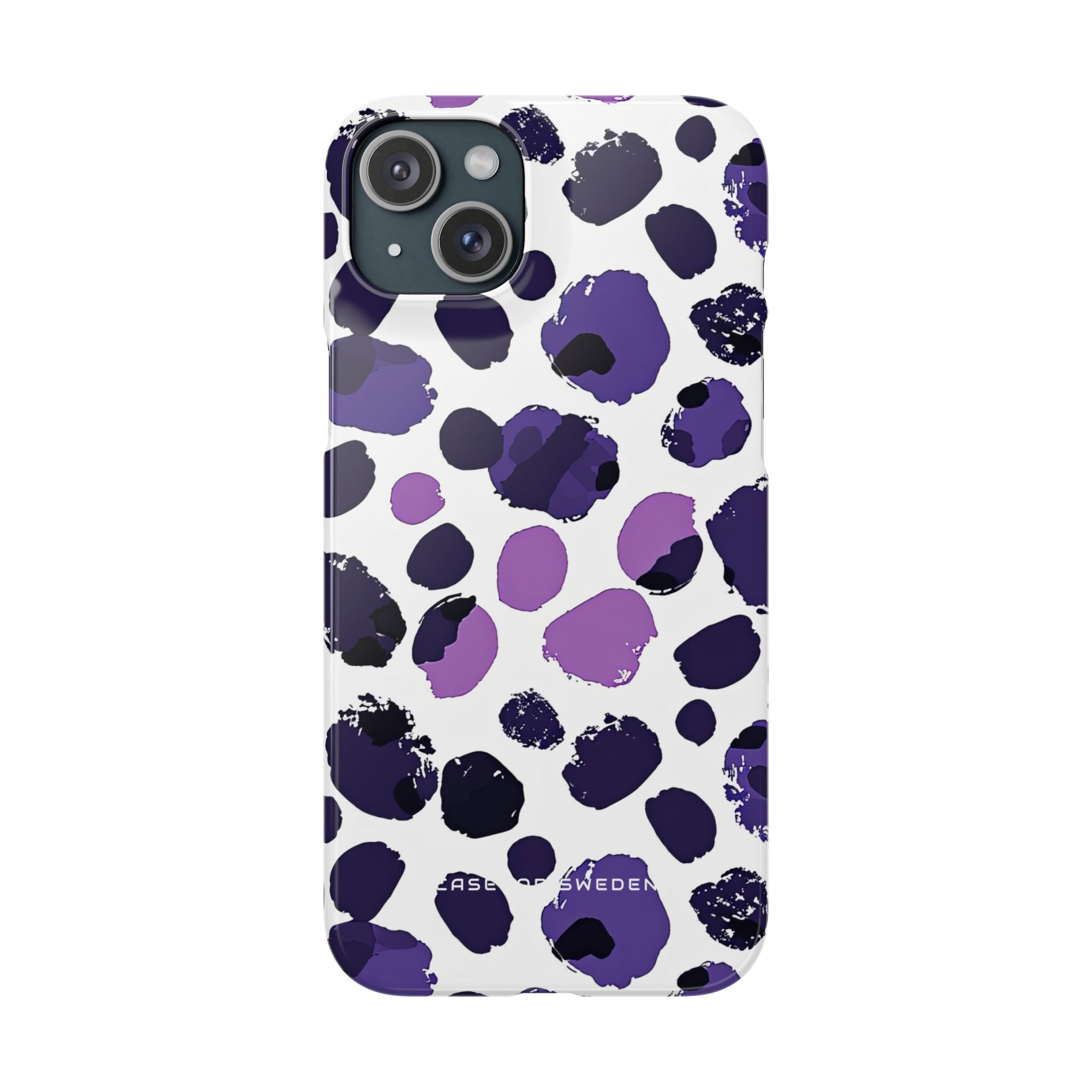 Purple Inkblots iPhone 15 - Slim Phone Case