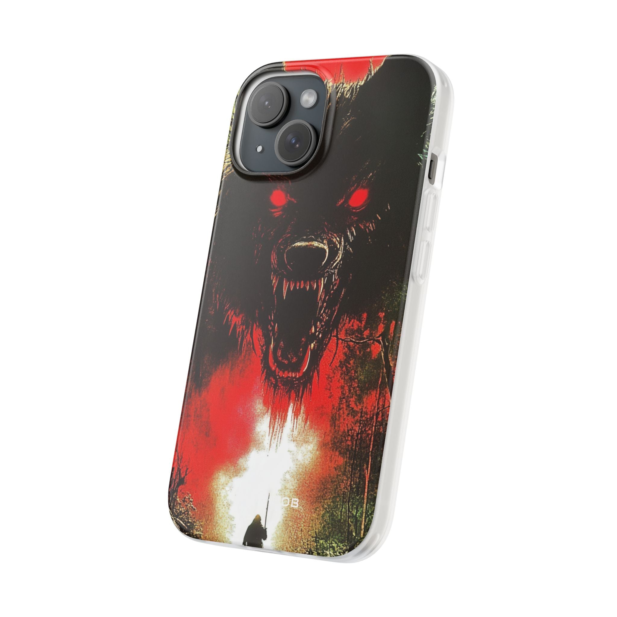 Crimson Wolf iPhone 15 Case - Soft