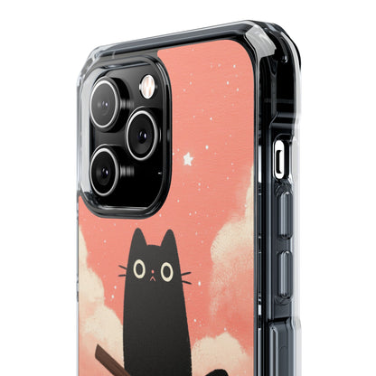 Cat Rides Broom iPhone Case - Impact