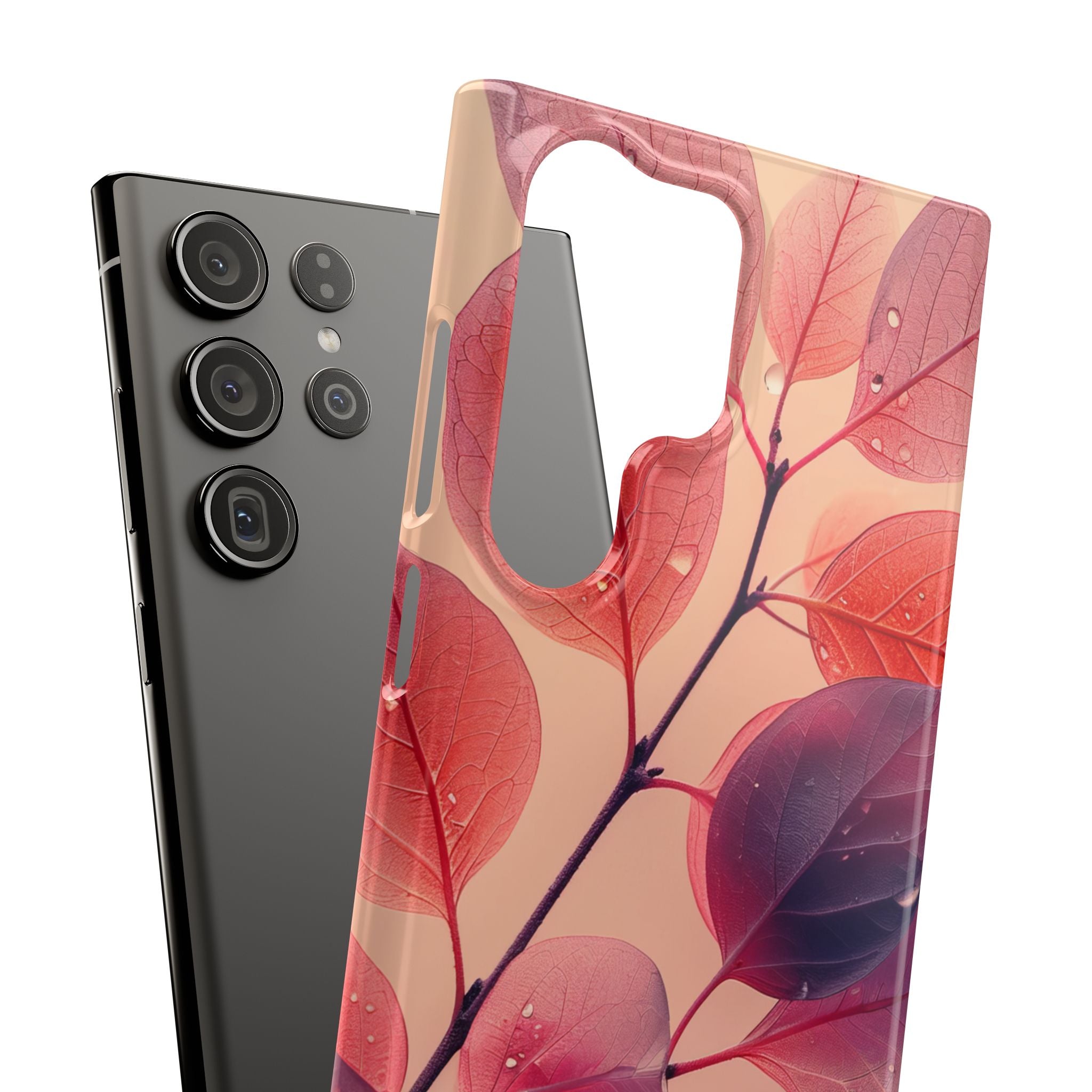 Pink Serenity Leaf Design - Slim Samsung S23 Phone Case