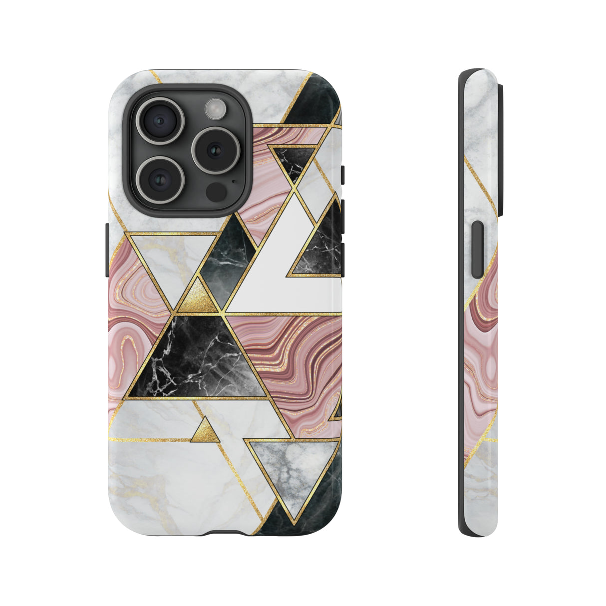 White Pink Mosaic - Protective Phone Case