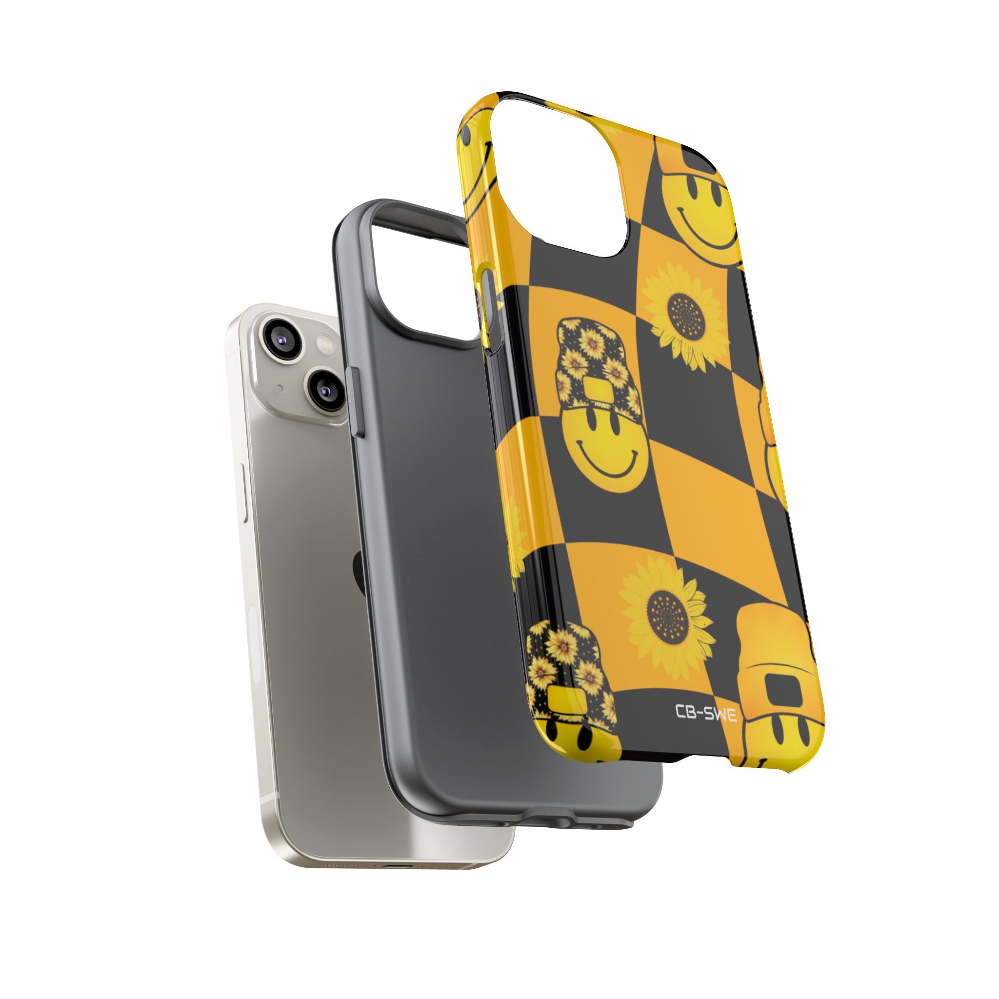 Joyful Checkered Smiles - iPhone Case