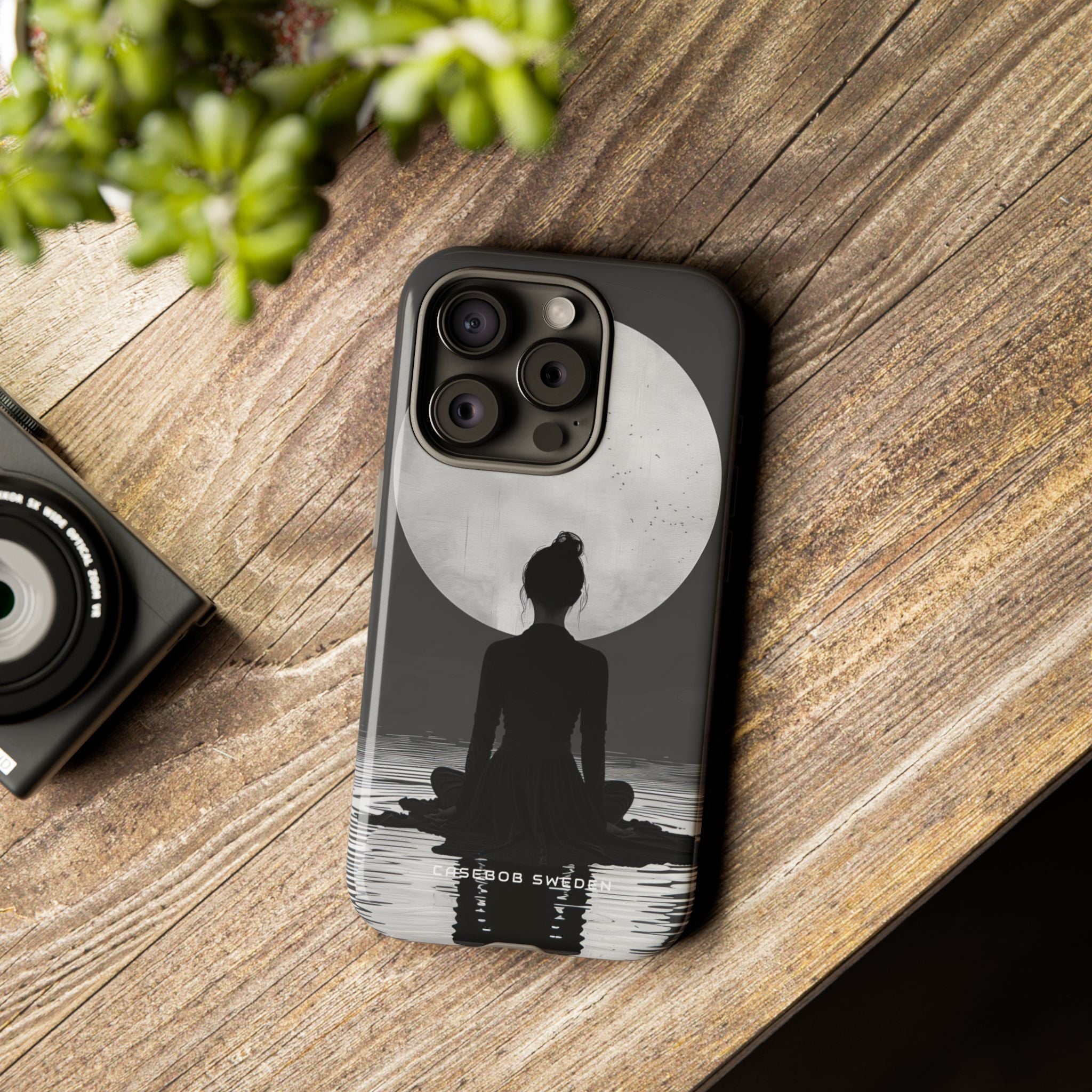 Zen Serenity Moon Reflection iPhone 15 - Tough Phone Case