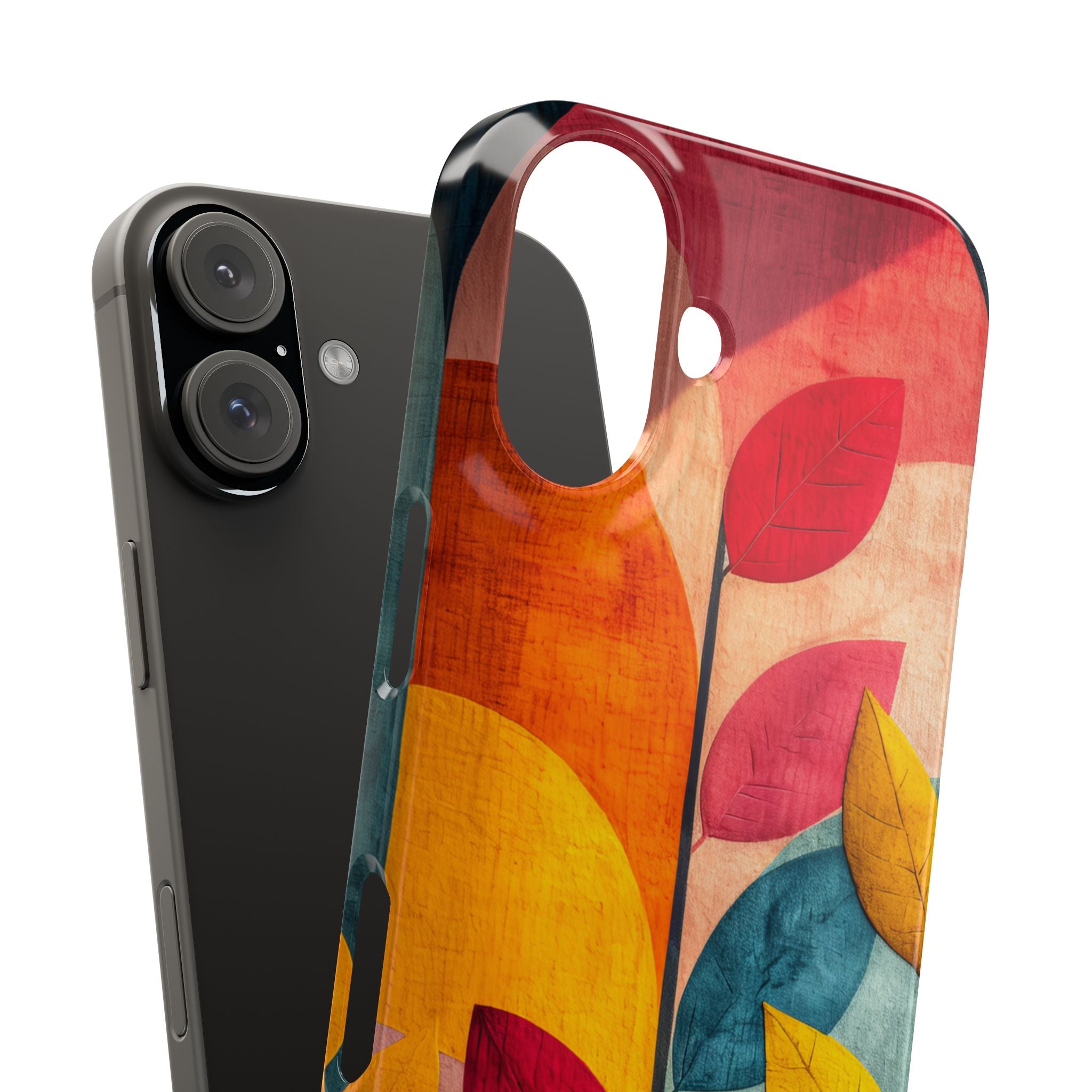 Abstract Orange Blue Design - Slim iPhone 16 Phone Case