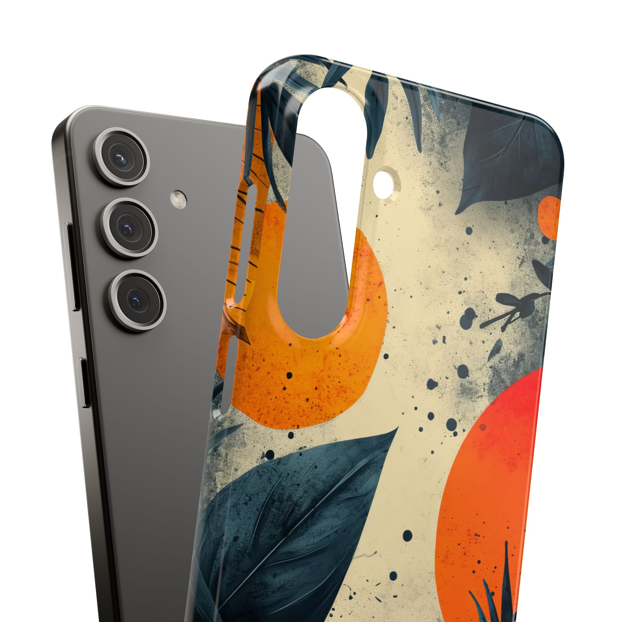 Tropical Blue Leaves - Slim Samsung S24 Phone Case