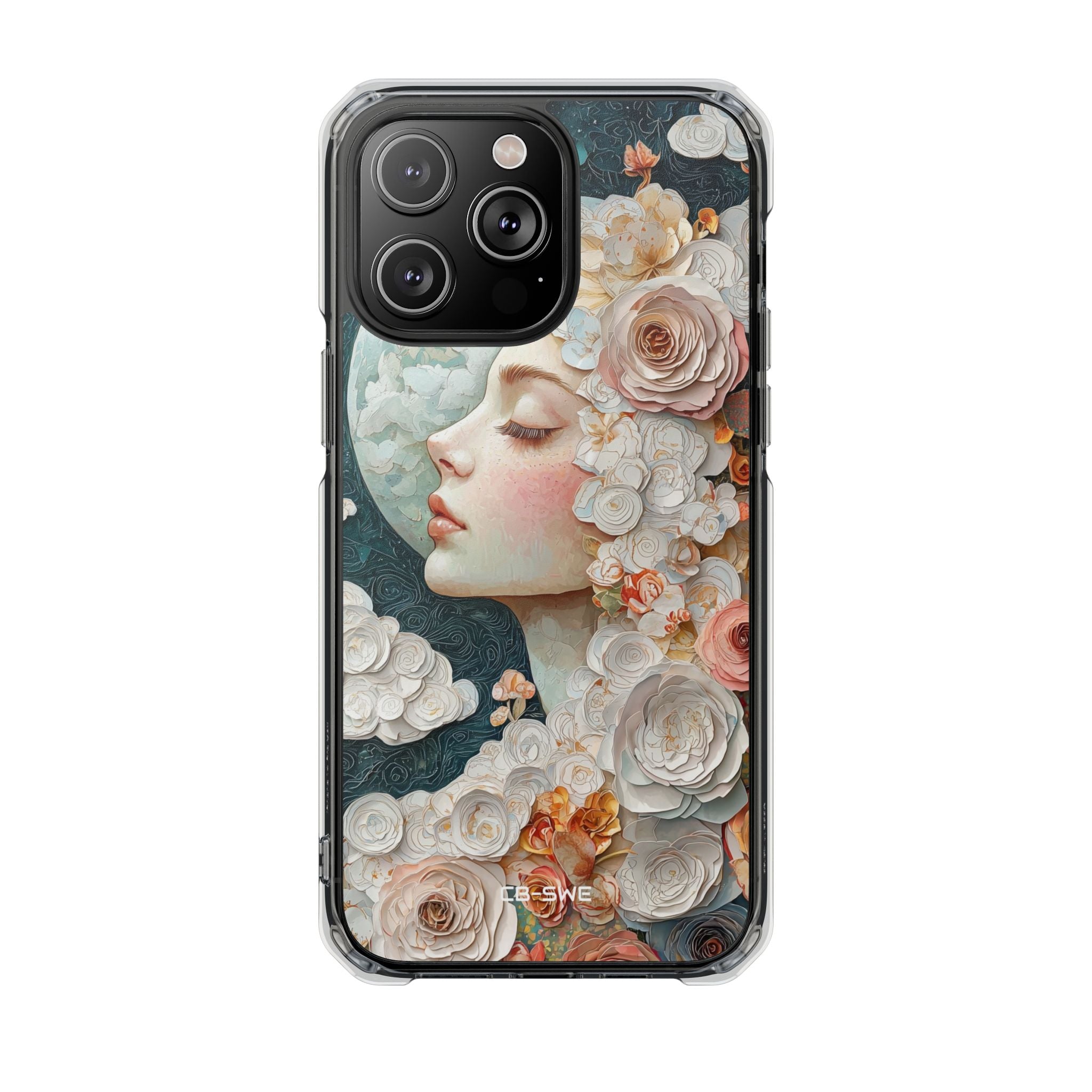 Moon Embraces Flowers iPhone Case - Impact