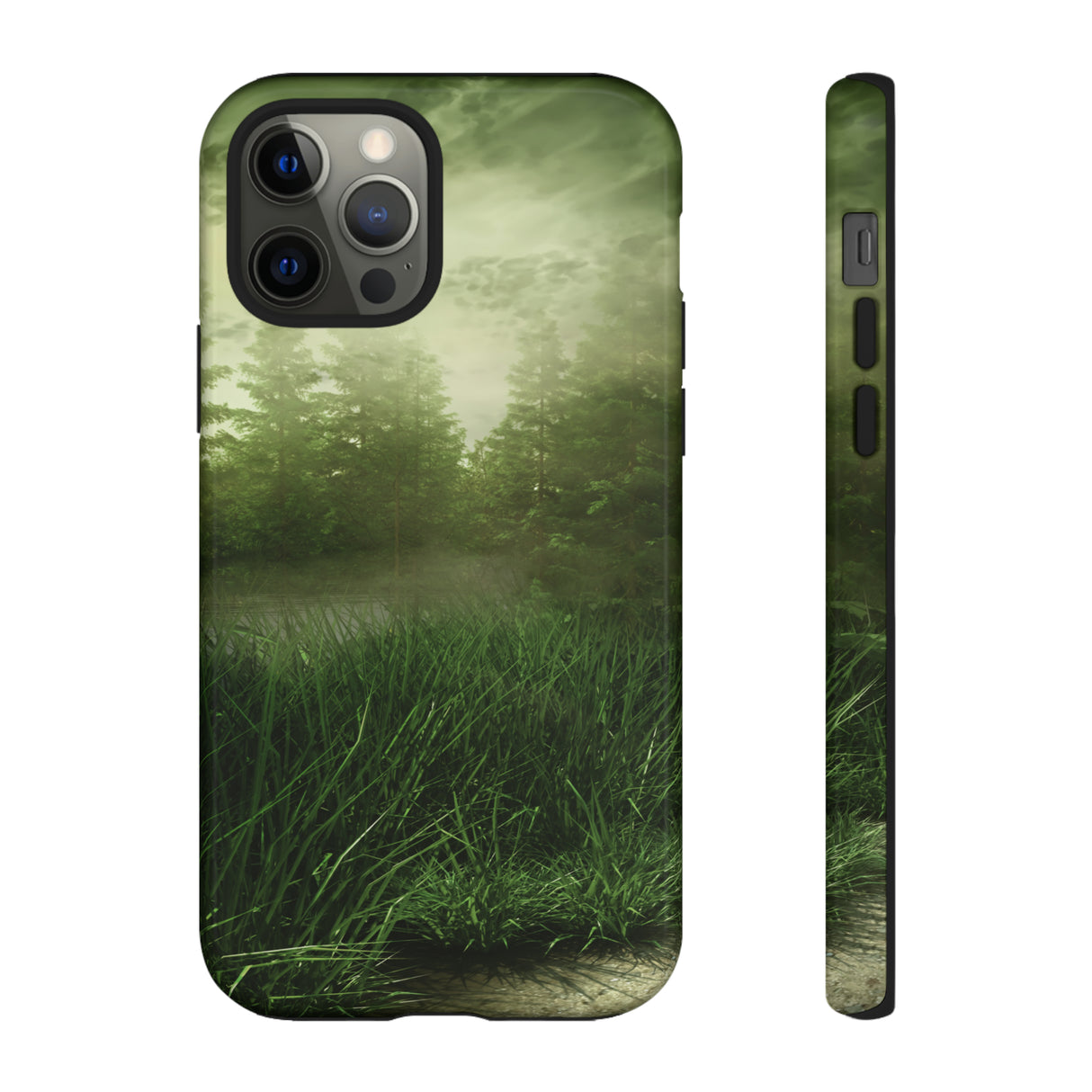 Foggy Green Landscape - Protective Phone Case