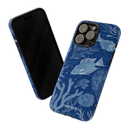 Navy Scale Reef iPhone 15 Pro Max Case - Tough