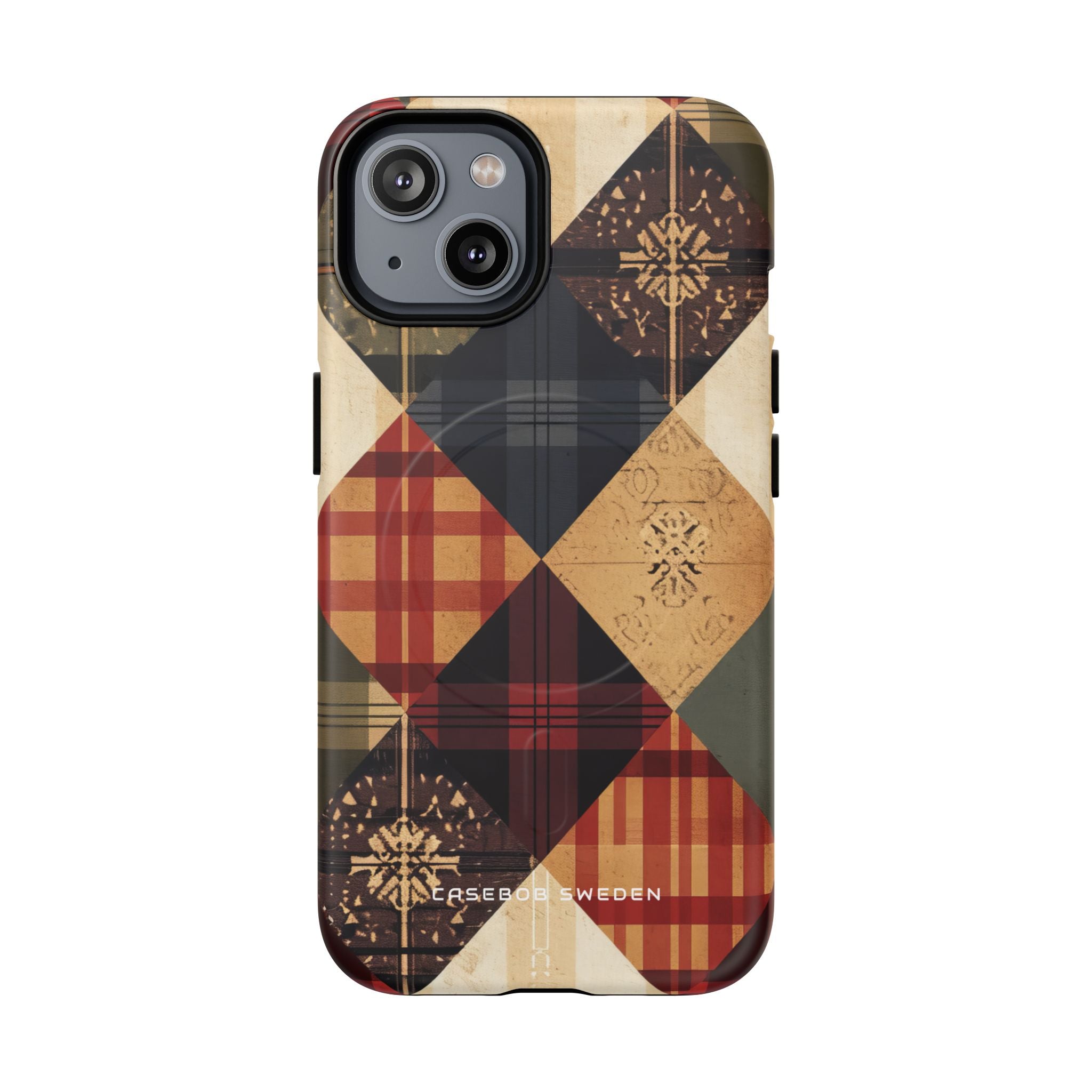 Rustic Geometric Patchwork Harmony iPhone 14 | Tough+ Phone Case