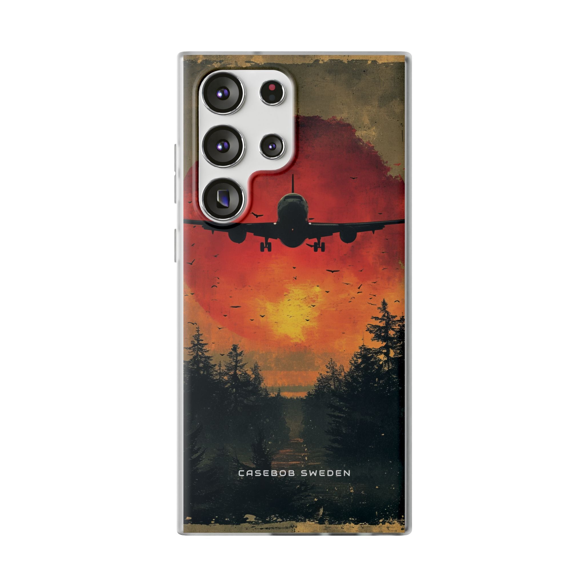 Vintage Sunset Airplane Silhouette Samsung S23 - Flexi Phone Case