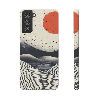 Red Sun Over Flowing Horizons Samsung S21 - Slim Phone Case